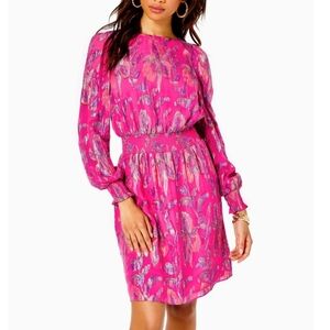 Lilly Pulitzer Cosita Long Sleeve Silk Dress